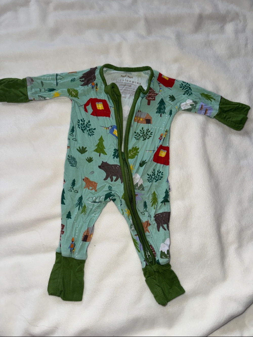 Little Sleepies Camping Print Zippy Preemie